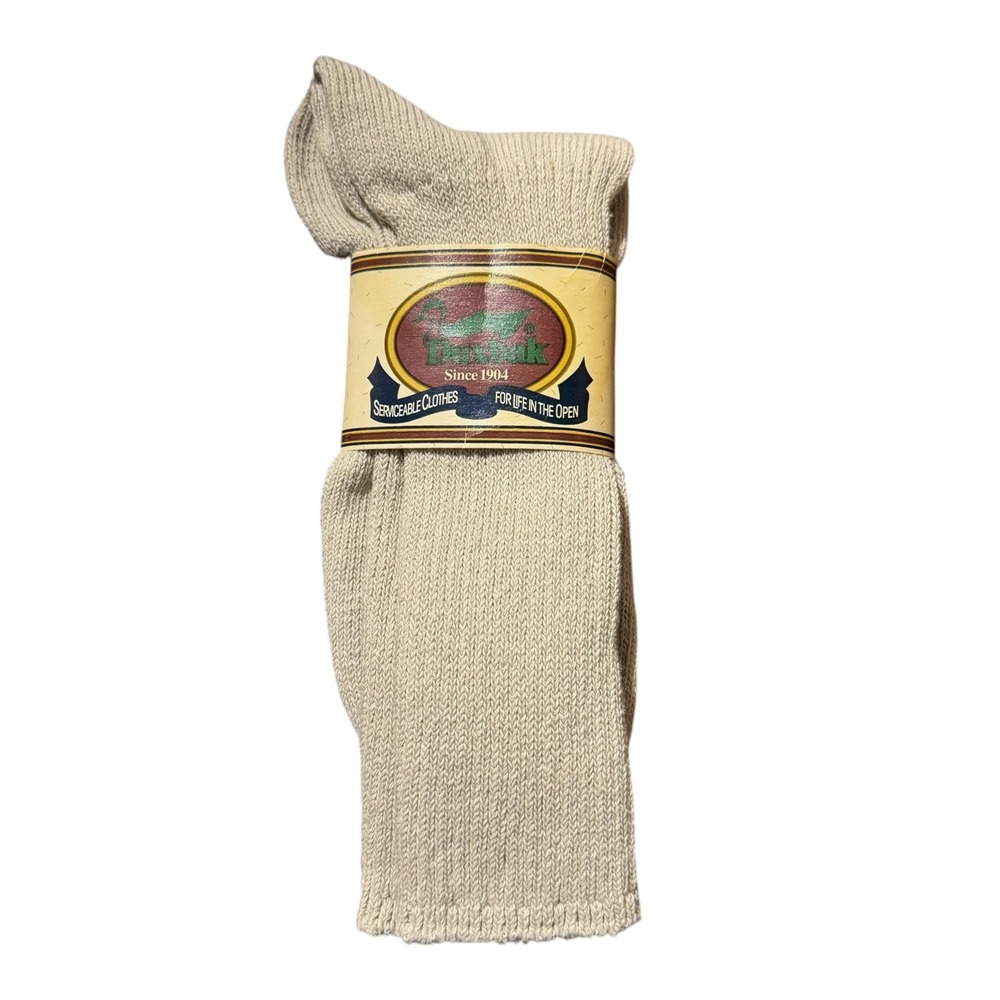 Duxbak Socks Mens 10-13 Beige Cotton Crew Mid Calf Workwear Outdoor USA 8421
